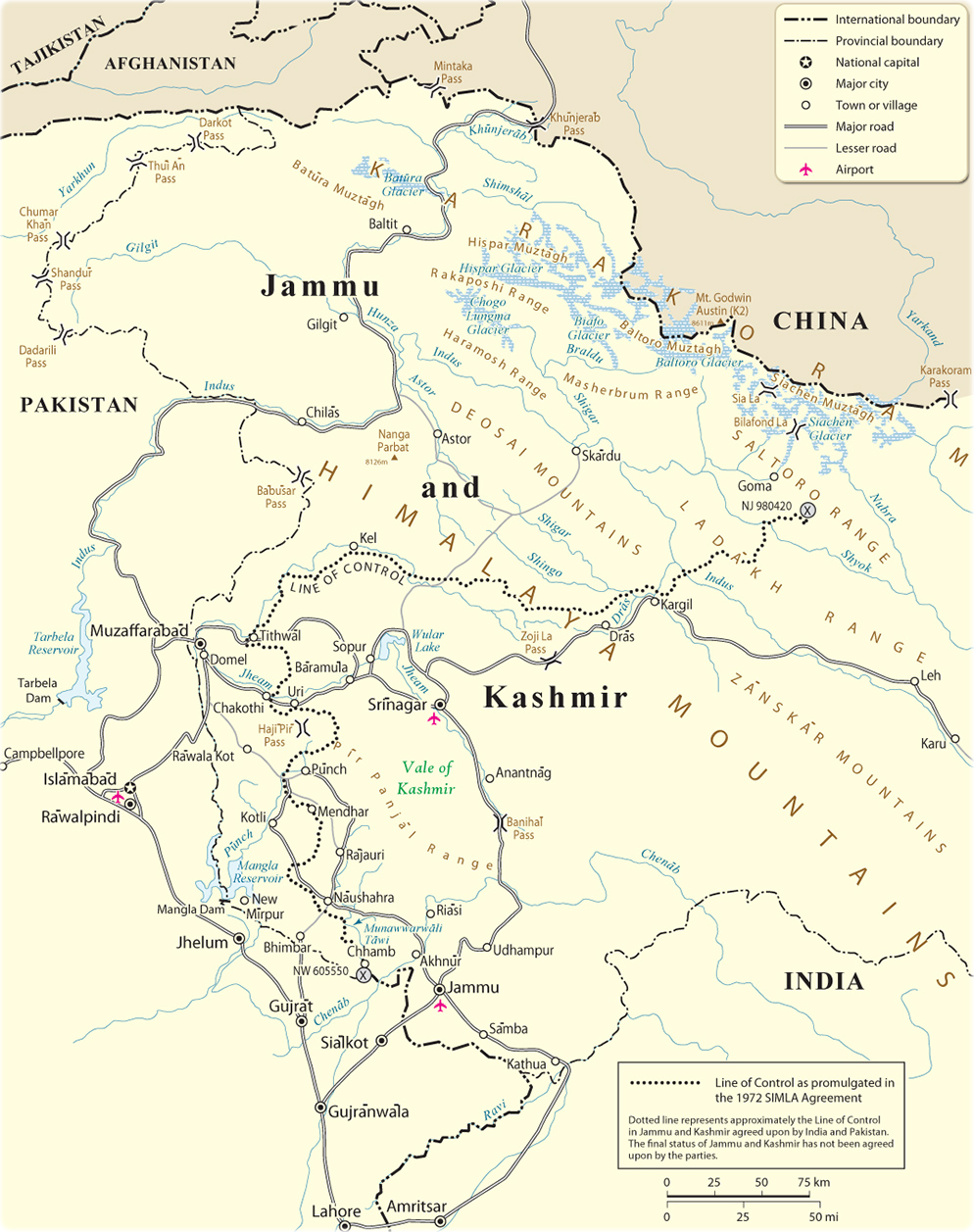 Map Kashmir Jammu