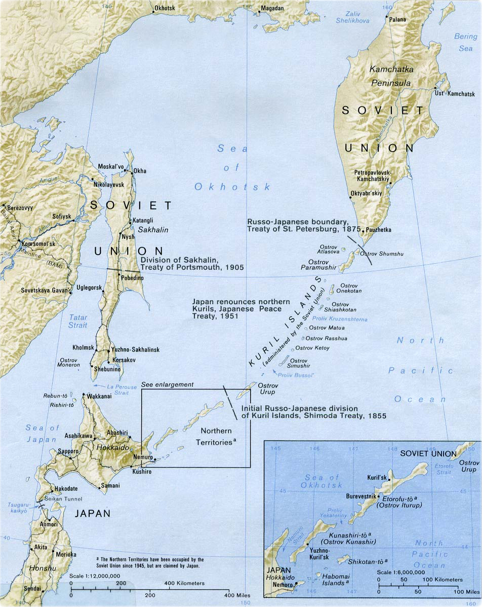 Map Kuril Islands